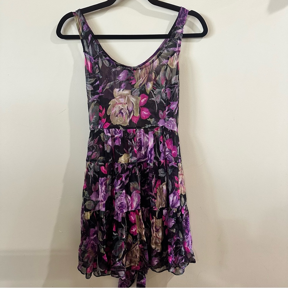 Betsy Johnson Floral Sleeveless Sheer Dress